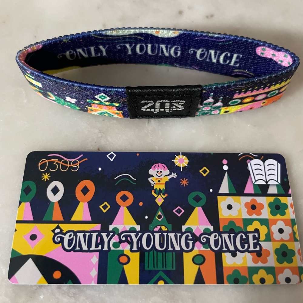 NEW - ZOX “Only young once” Size Medium Limited Edition Thin Stretch Wristband